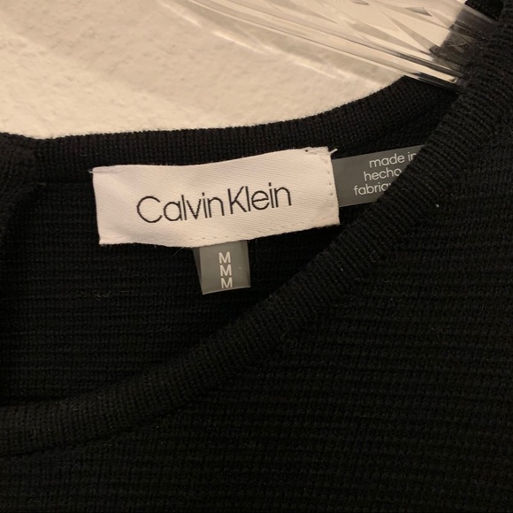CALVIN KLEIN GRAPHIC Black Short Sleeve Sweater -M - Picture 3 of 9